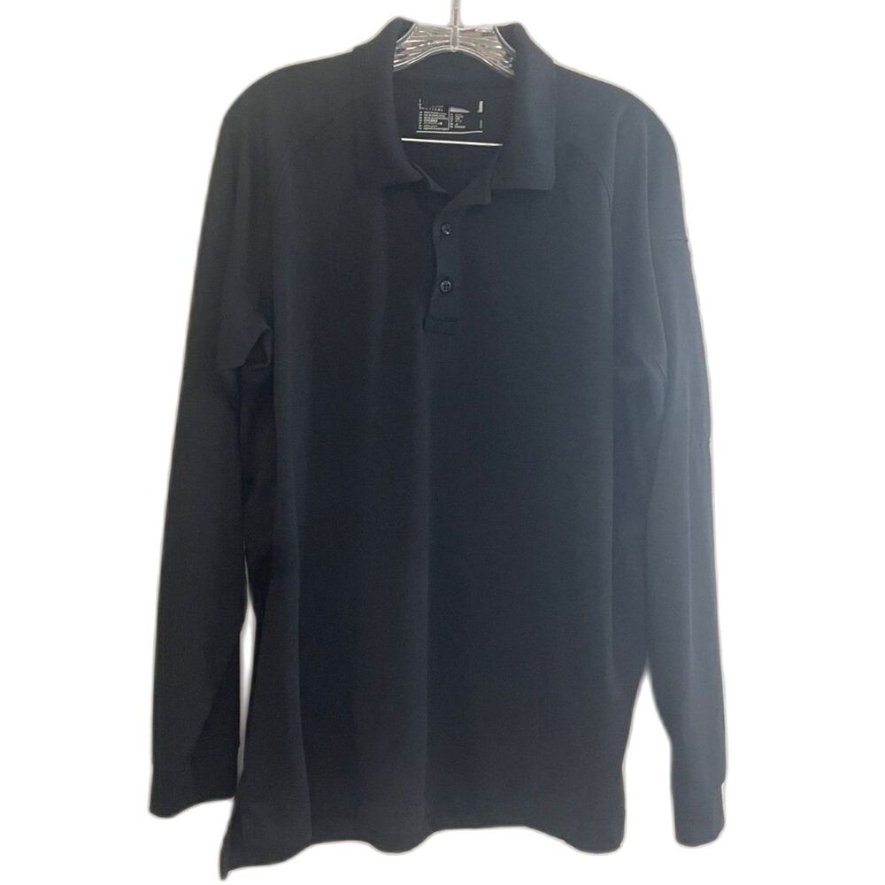 511 Tactical Polo Shirt Large Black Performance Stretch Long Sleeve Unisex L